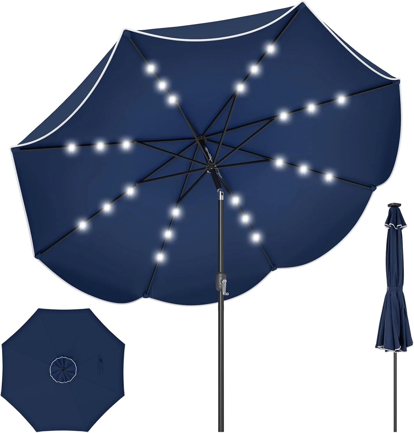 Tangkula 9 FT Solar Patio Umbrella with Base Included