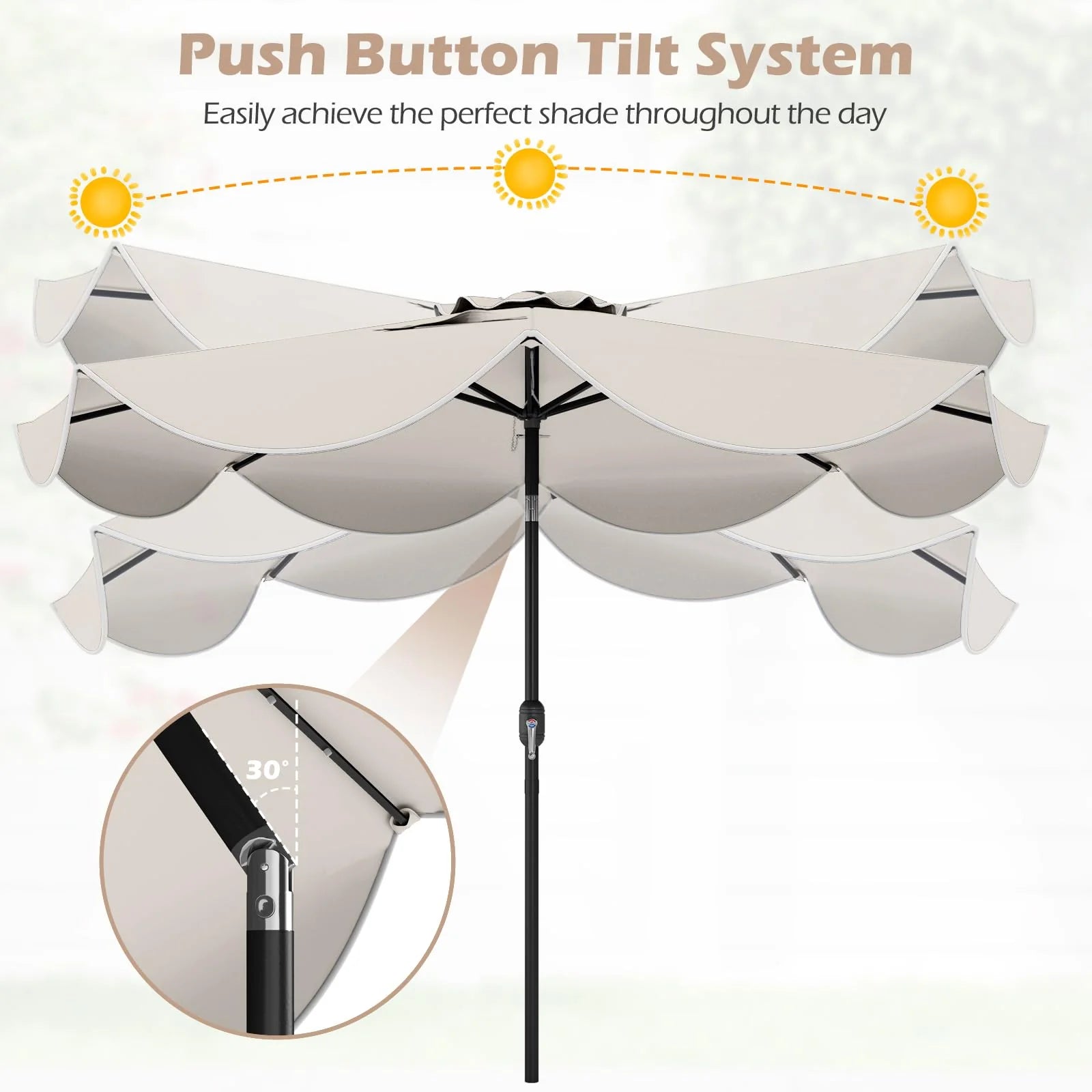 Tangkula 9 FT Solar Patio Umbrella with Base Included