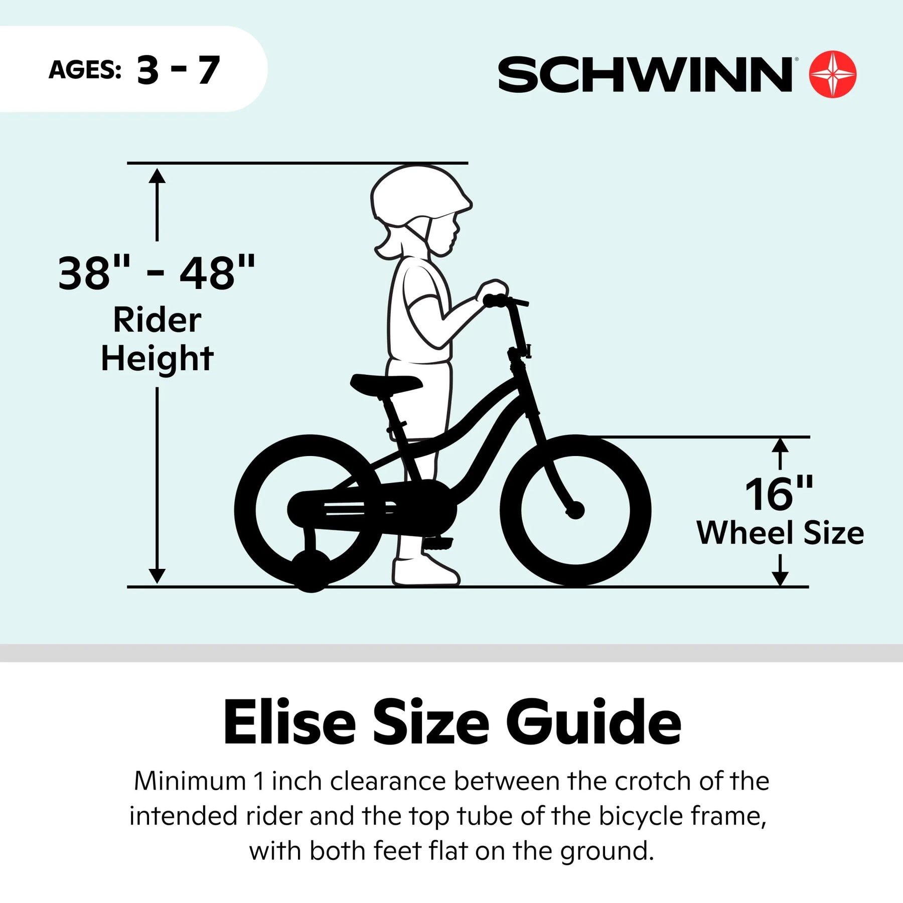 Schwinn Elise Kids Bike with Training Wheels, 16 in Wheels, Ages 3 - 7, White